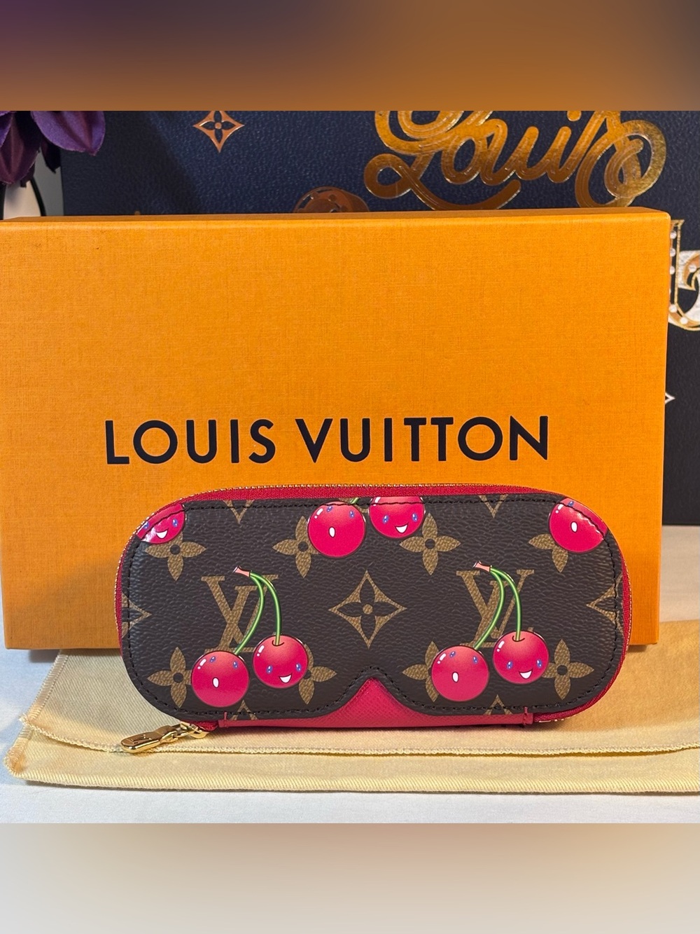 Louis Vuitton x Takashi Murakami Cherry Sunglasses- Eyeglass Case